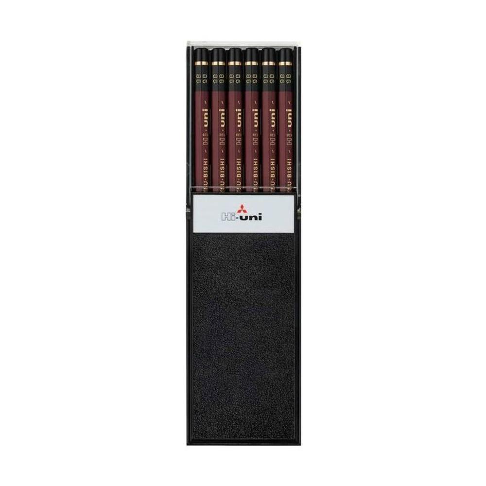 Lápiz de Grafito HI-UNI 9B Estuche x12