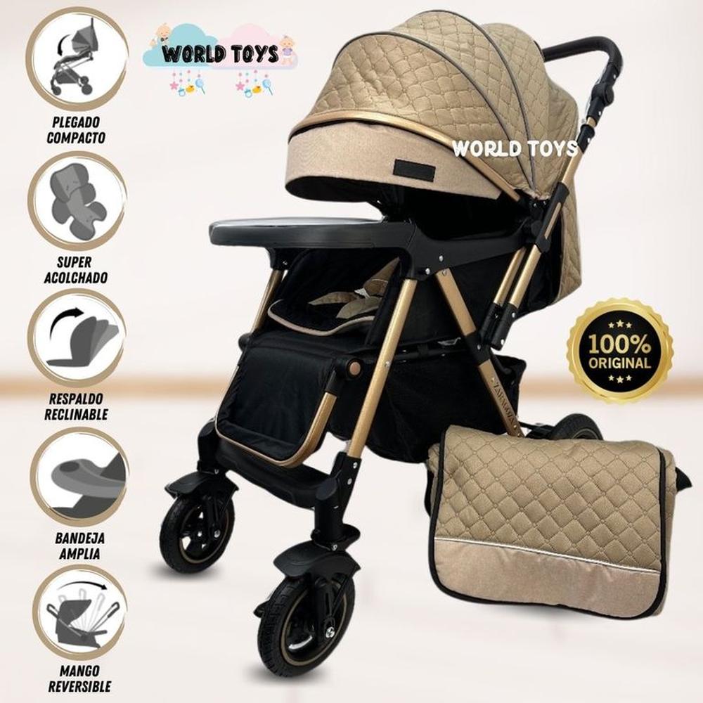 Coche Cuna de Lujo BOMBSHELLL con Bolso Pañalero Beige Coche Cuna de Lujo BOMBSHELLL con Bolso Pañalero Beige