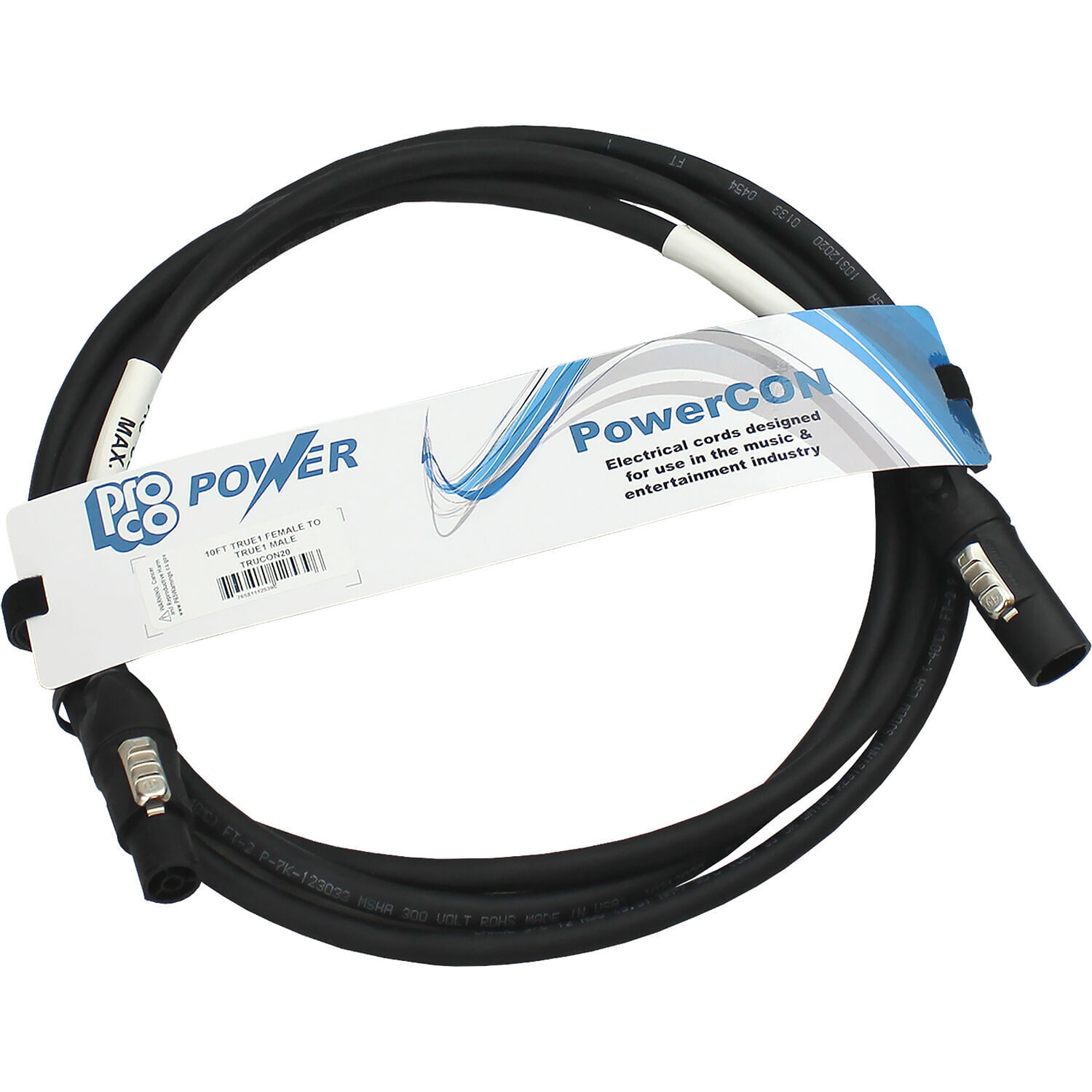 Cable Pro Co Sound True1 Macho a Hembra de 20A 20 Pies