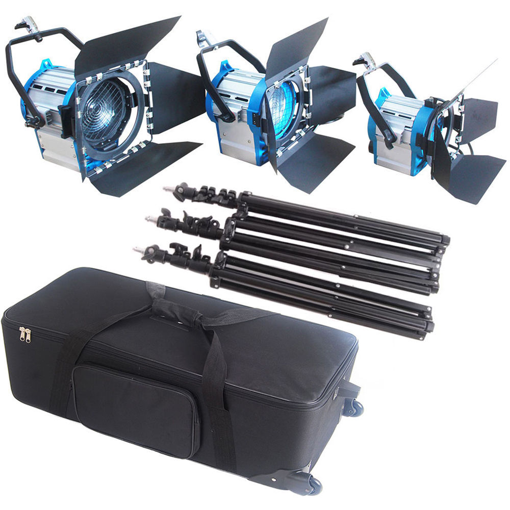 Kit de Focos de Estudio de Tungsteno Came Tv Fresnel de 3 Piezas