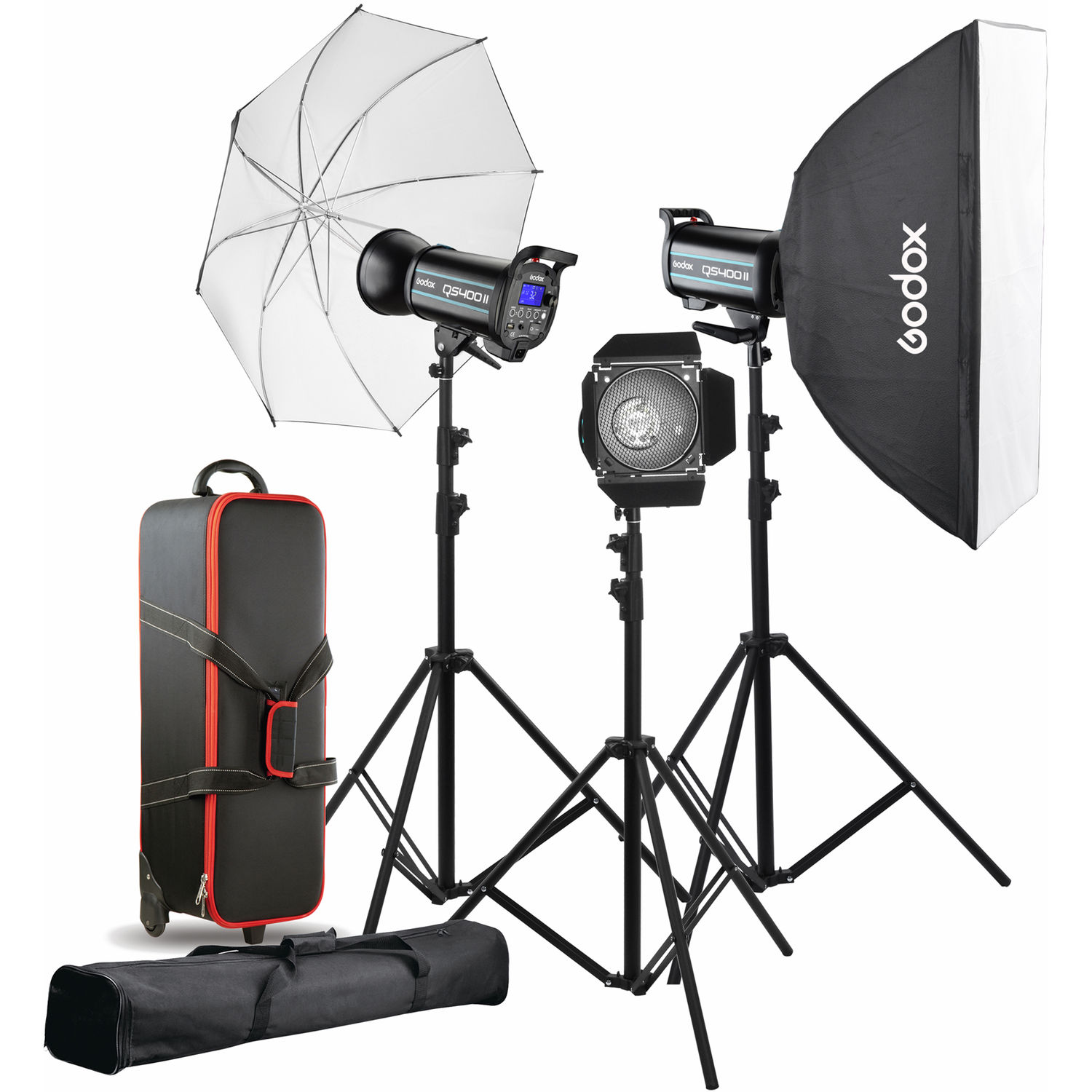 Kit de Flash de Estudio Godox Qs400Ii de 3 Luces