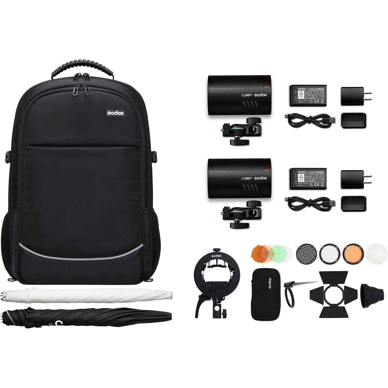 Kit de 2 Luces Godox Ad100Pro Pocket Flash