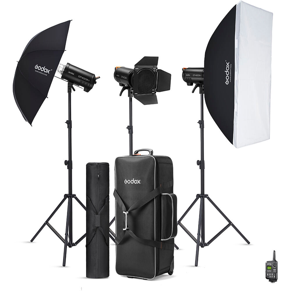 Kit de 3 Luces Godox Qt400Iiim Studio Flash Monolight