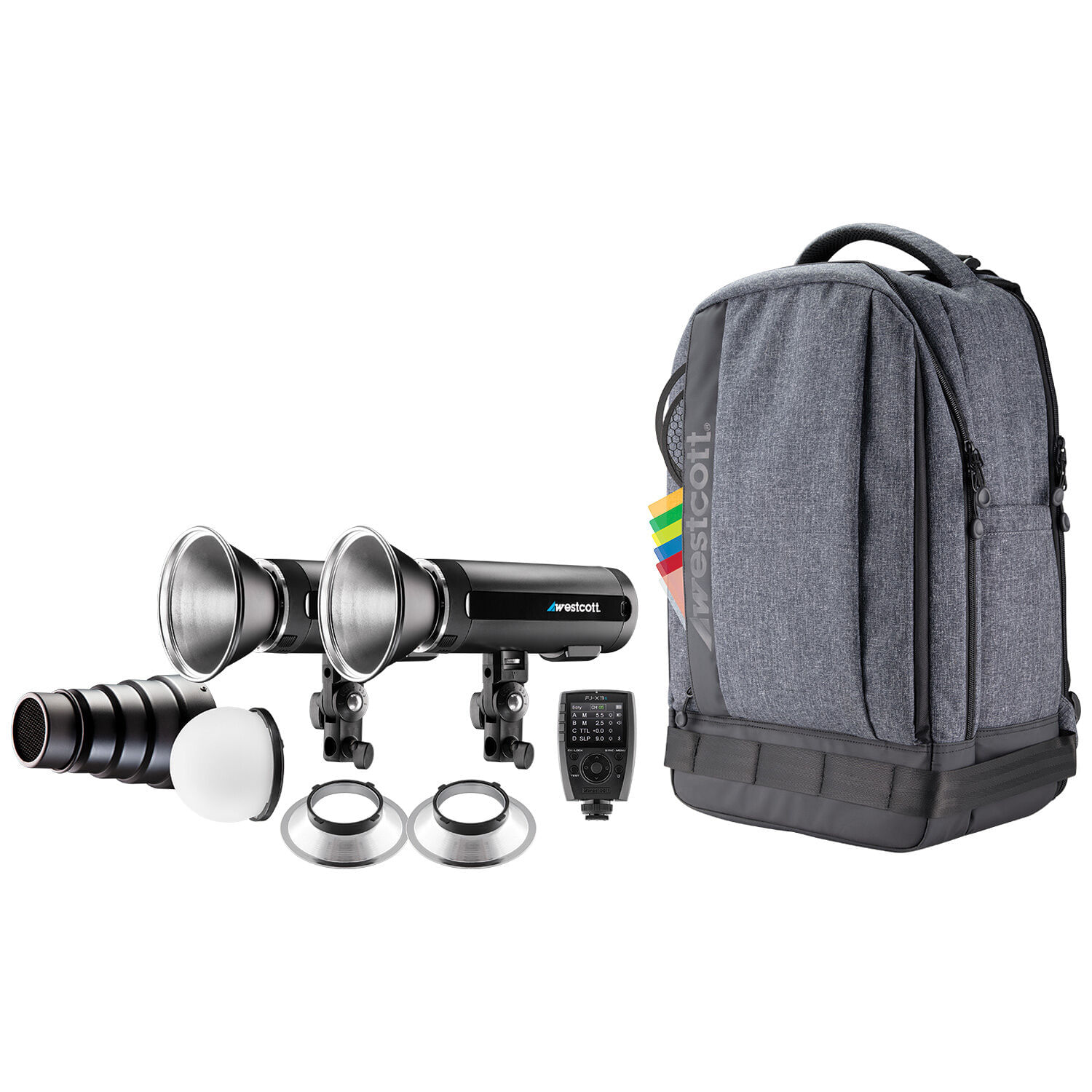 Kit de Mochila con 2 Luces Estroboscópicas Westcott Fj200 Y Disparador Inalámbrico Fj X3S para Cámar