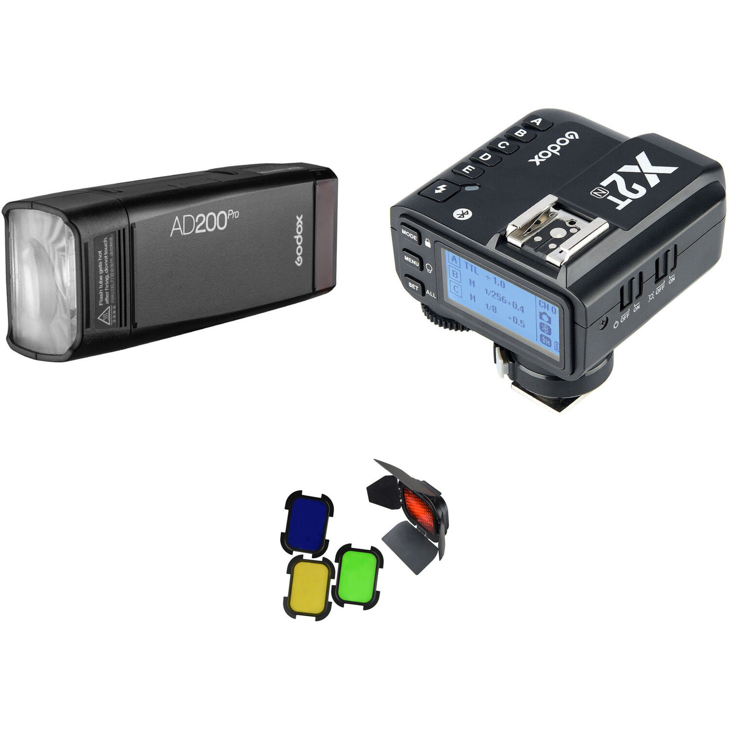 Kit Godox Ad200Pro con Disparador X2 Y Puertas de Granero para Nikon.