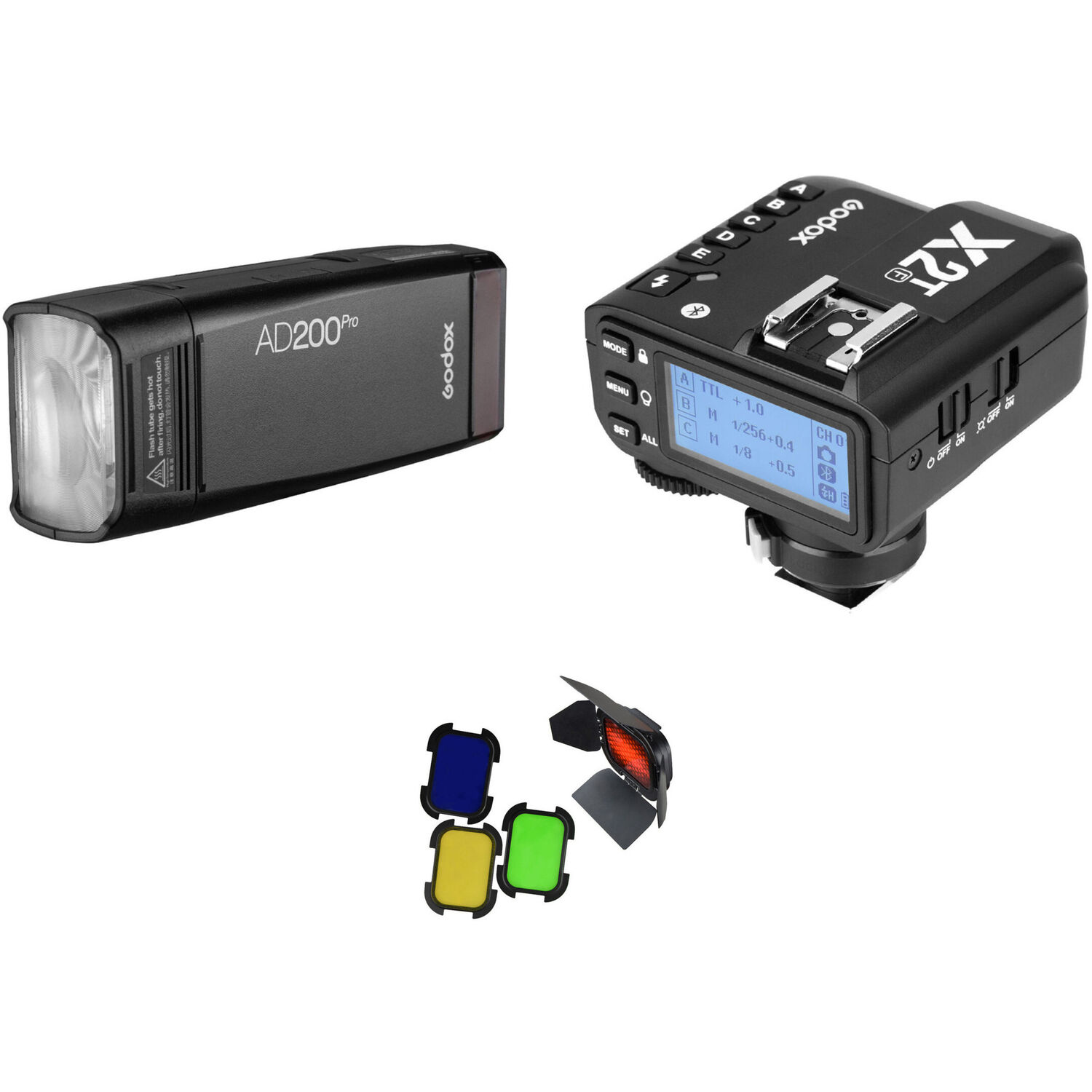 Kit Godox Ad200Pro con Disparador X2 Y Puertas de Granero para Fujifilm