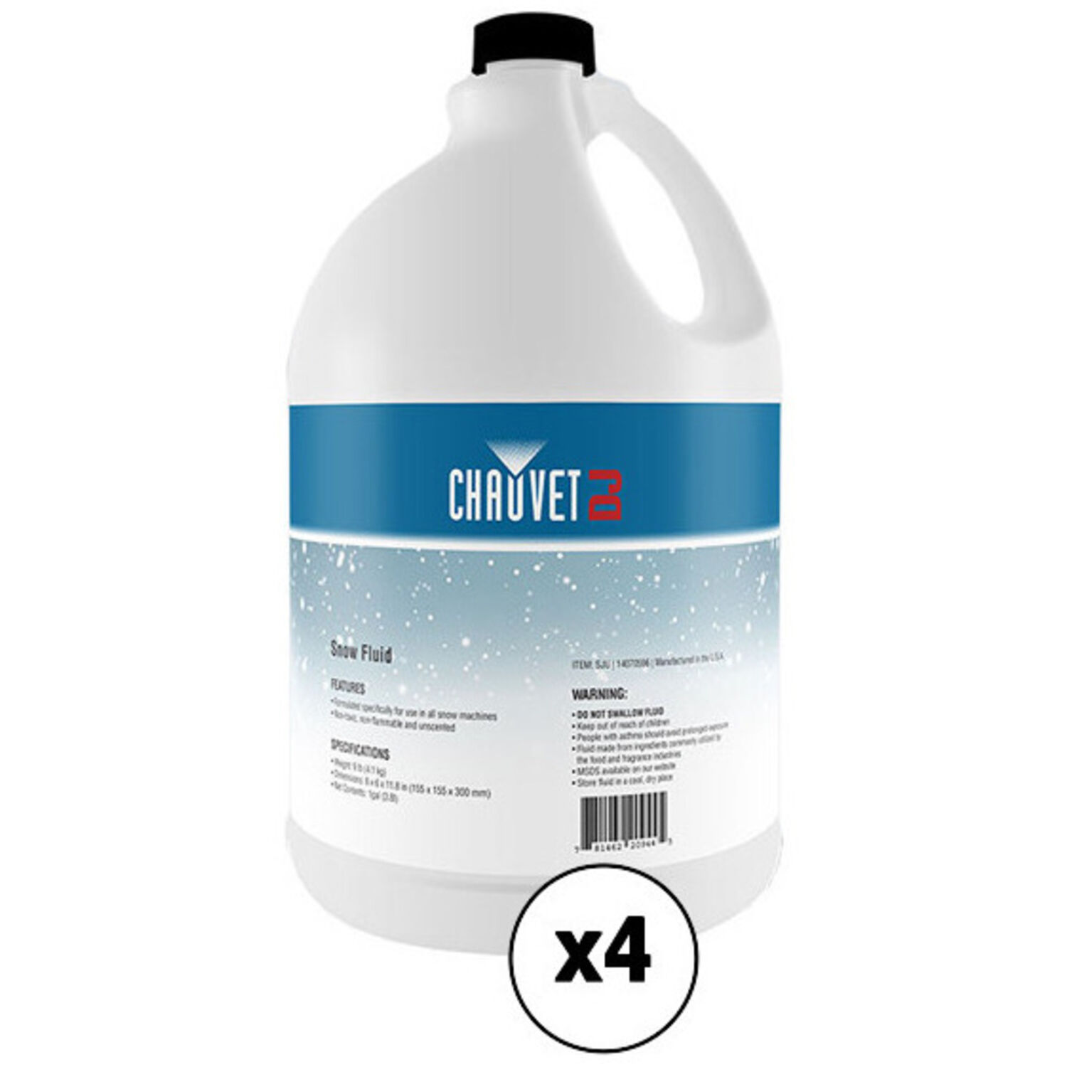 Líquido para Nieve Chauvet Dj Sju 1 Galón Paquete de 4