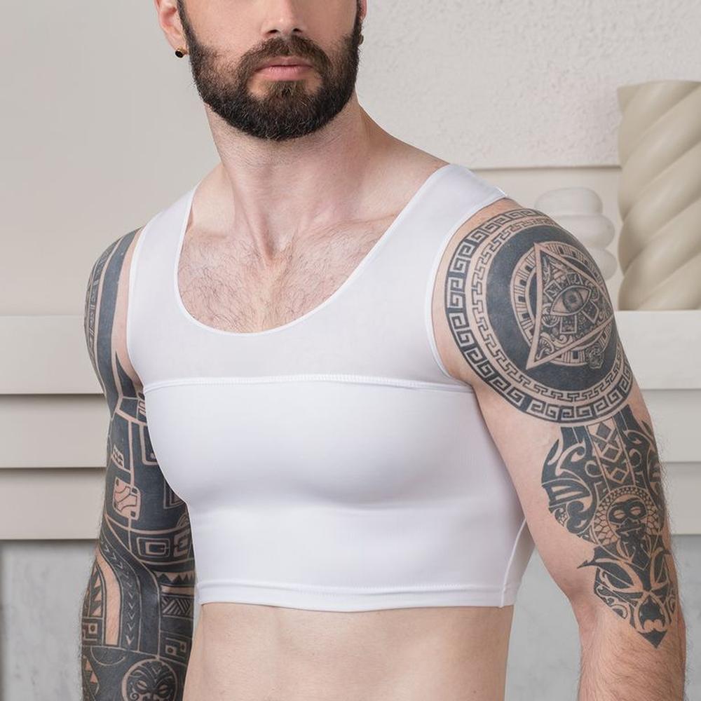 Faja para pecho o ginecomastia corrector de postura para hombre L Blanco Faja para pecho o ginecomastia corrector de postura para hombre L Blanco