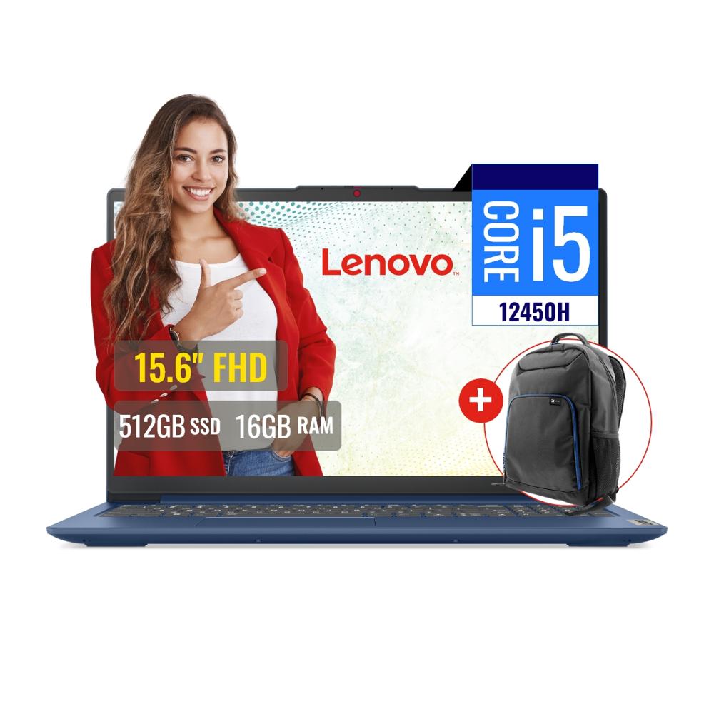 Combo Laptop Lenovo Intel Core i5 12450H 16GB RAM 512GB SSD 15.6 LED FreeDOS + Mochila 83ER001DLMM