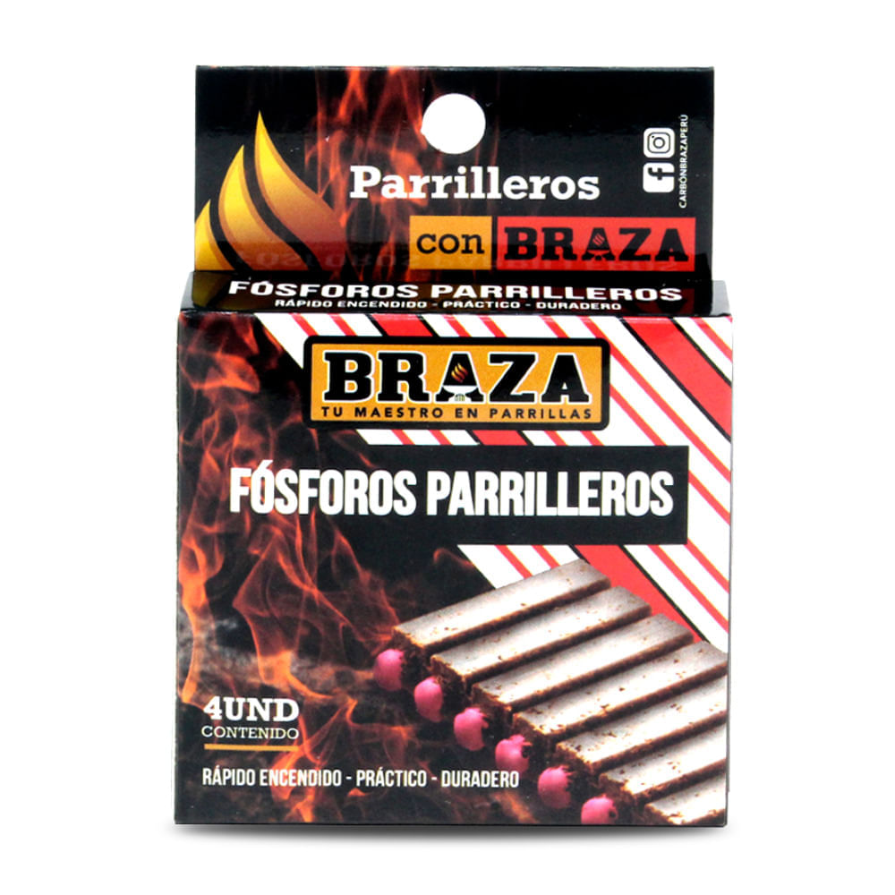 Braza Fosforo Parrilleros x 4 Unidades