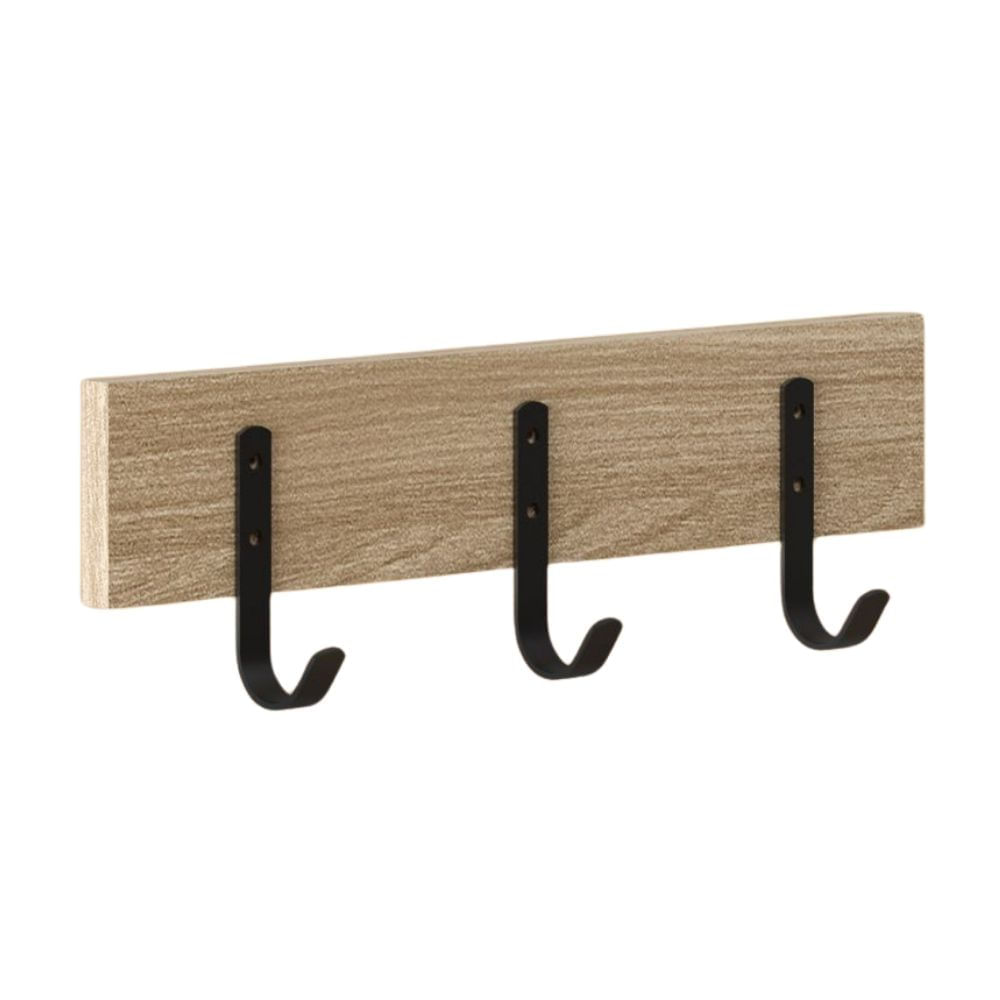 Perchero Simple Roble Miel 3 Ganchos Negro Prat-K Perchero Simple Roble Miel 3 Ganchos Negro Prat-K
