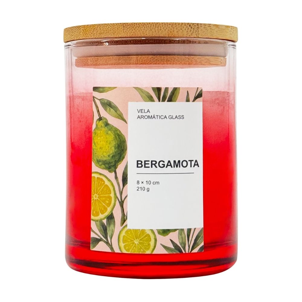 Vela Aromática Glass 8x10cm 210gr Bergamota Orange