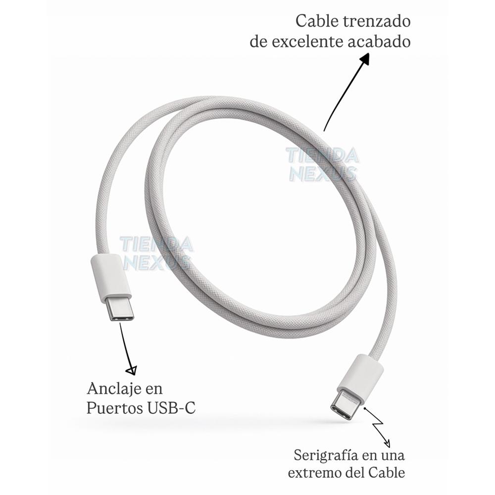Cable USB-C a USB-C trenzado 1M para iPhone de Apple