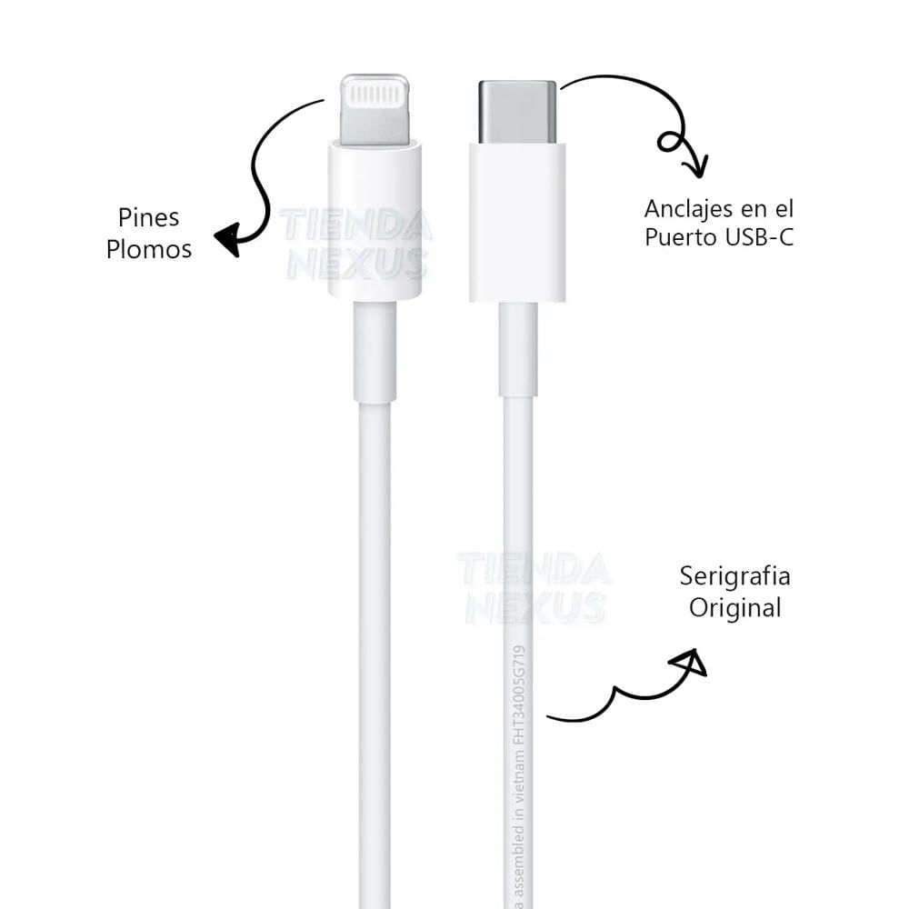 Cable Lightning a USB-C de 1M original para iPhone mas Regalos