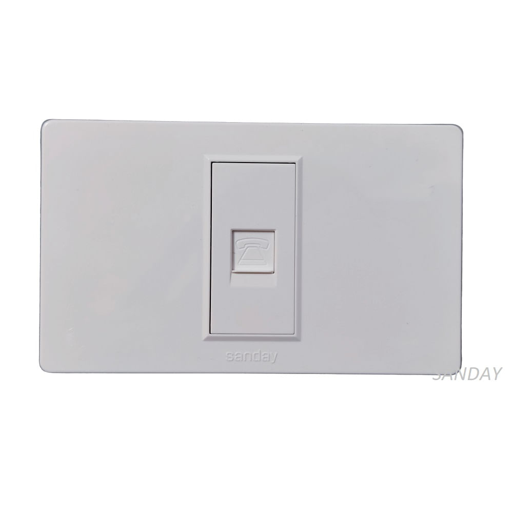 TOMA TELEFONICA RJ11 SANDAY PLACA BLANCA Y DADO BLANCO