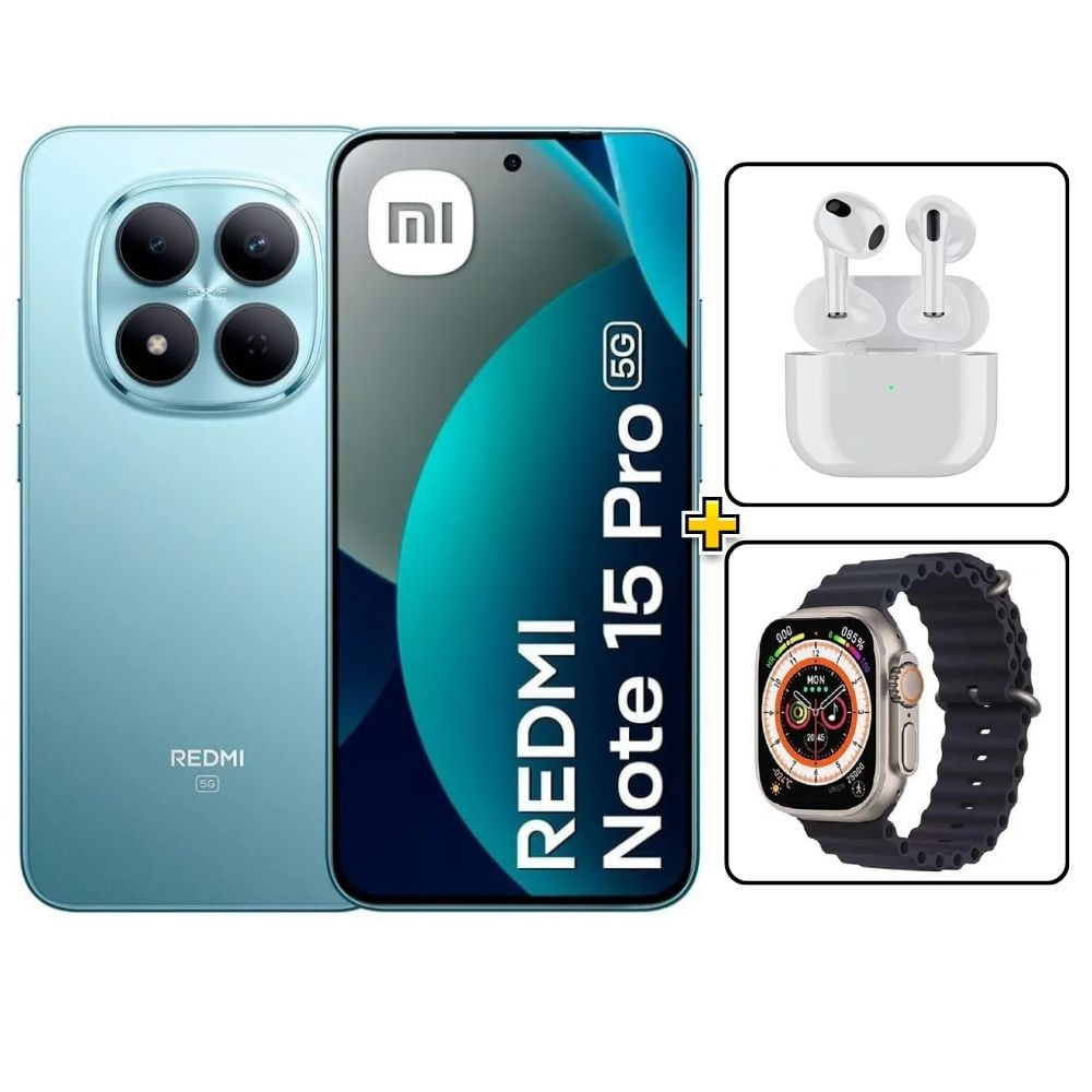 Xiaomi Redmi Note 15 Pro 5G 512Gb Azul + Audifonos + Smartwatch REGISTRADO