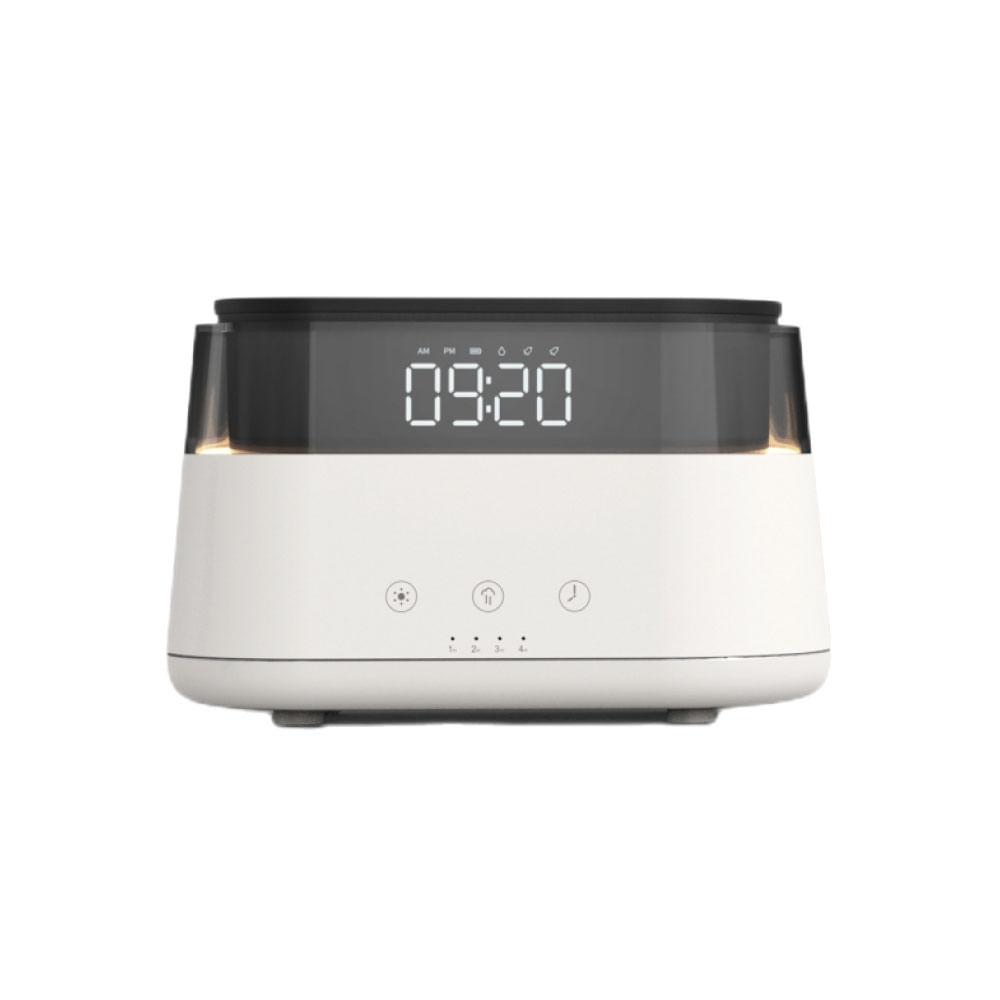 DIFUSOR 180 ML GENERICO ULTSONIC RELOJ DESPERTADOR BLANCO