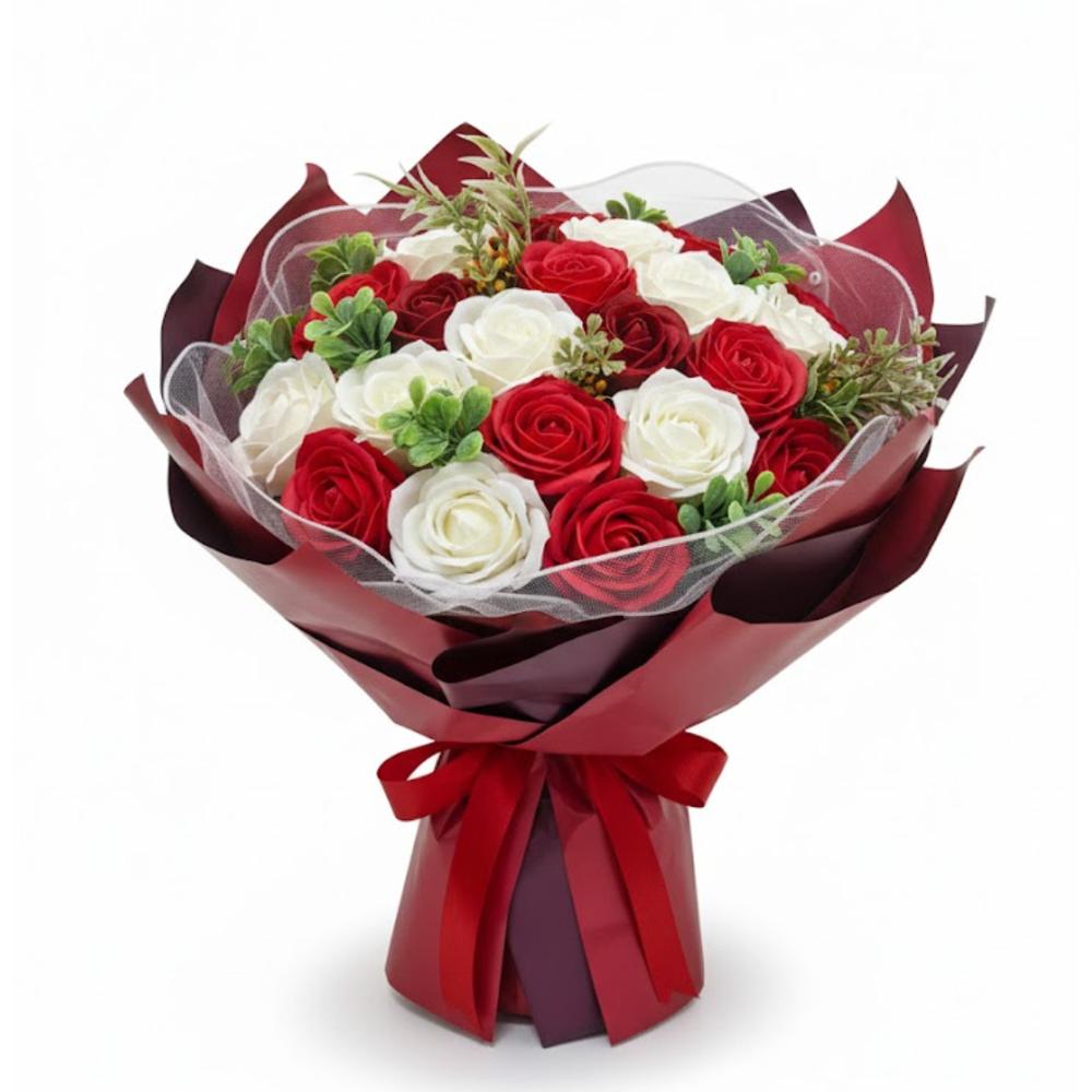 Ramo de Rosas Rojas Artificiales Regalo Perfecto para San Valentín Parejas Novios Amor Infinito