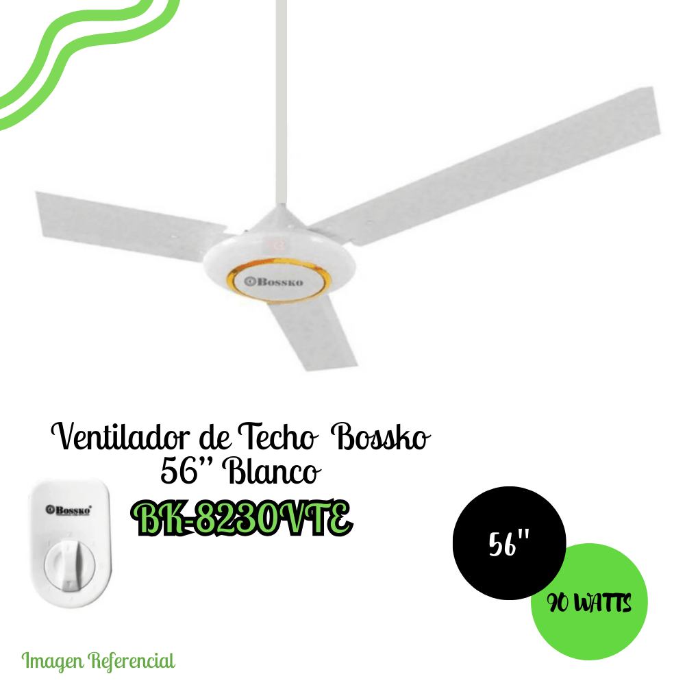 Ventilador de Techo Bossko de 56"" - 90 Watts BK-8230VTE