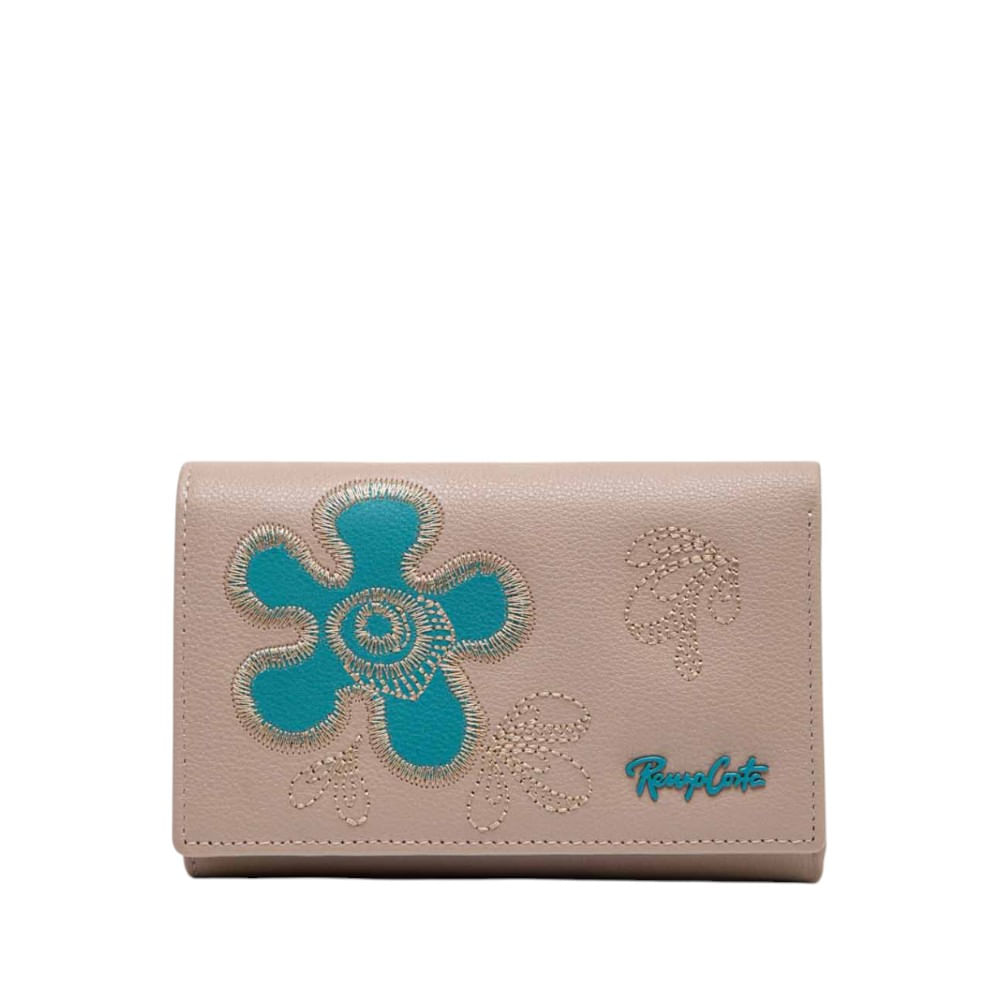 Billetera para Mujer Flora Stitch Renzo Costa Wpd 2472 11 Grey 127 Green Lux