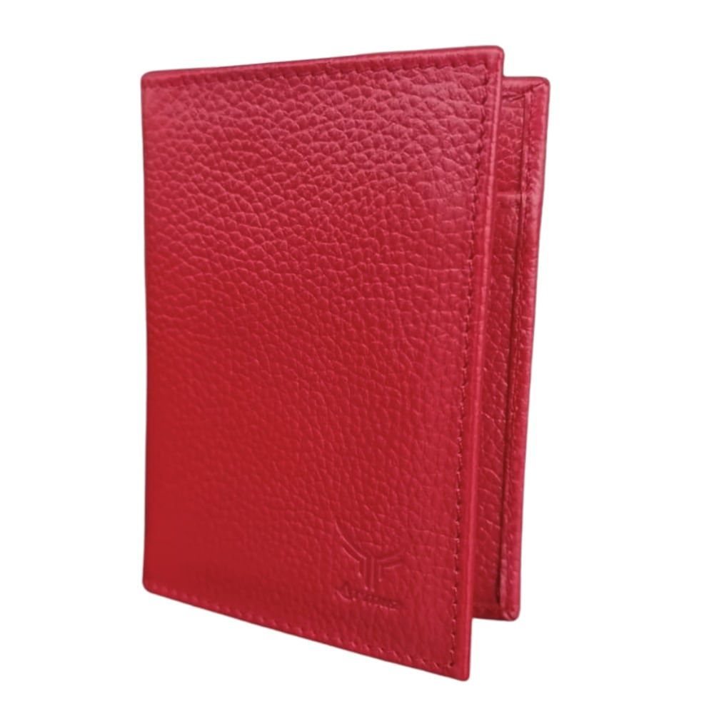 Tarjetero de Cuero Vacuno AR23 Rojo