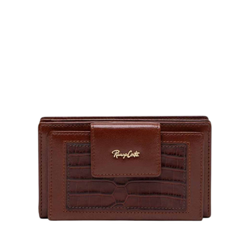 Billetera para Mujer Mediana Croco Belle Renzo Costa Wpd 2517 Cognac Cognac Mal