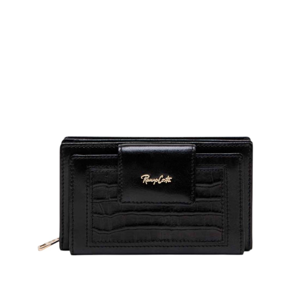 Billetera para Mujer Mediana Croco Belle Renzo Costa Wpd 2517 Preto Preto Mal