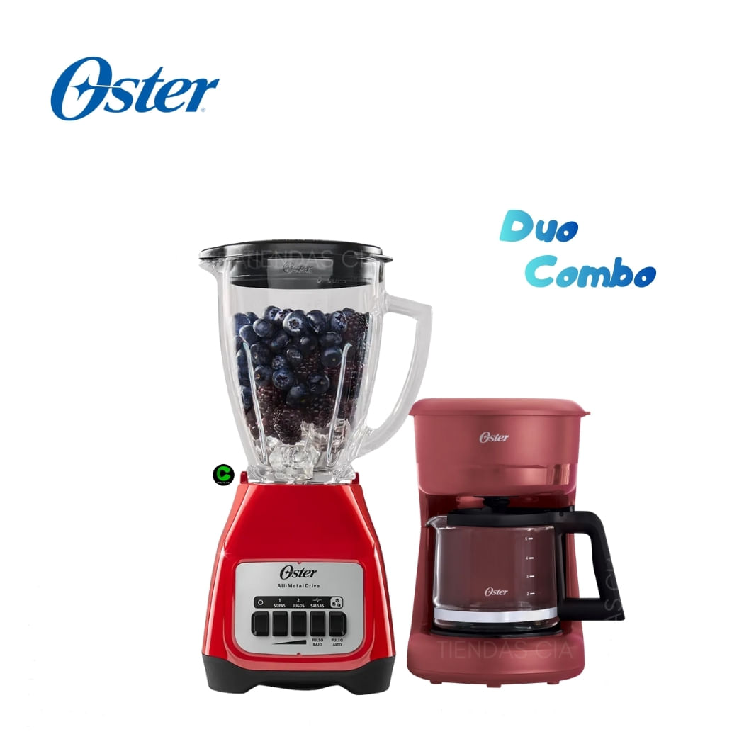 Duo Oster LICUADORA BLSTKAGRPB Y Cafetera BVSTDCS51R