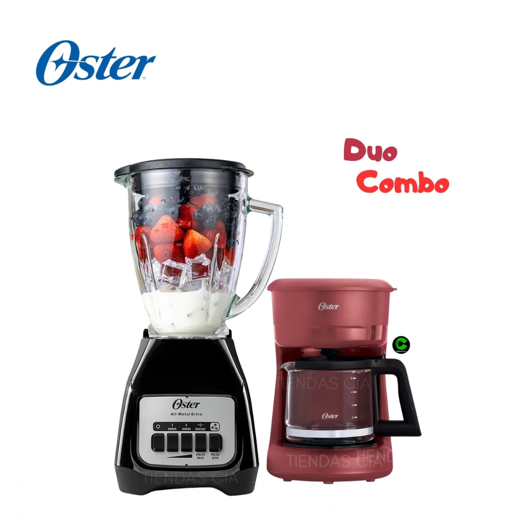 Combo Oster Licuadora BLSTKAG-BPB y Cafetera BVSTDCS51R