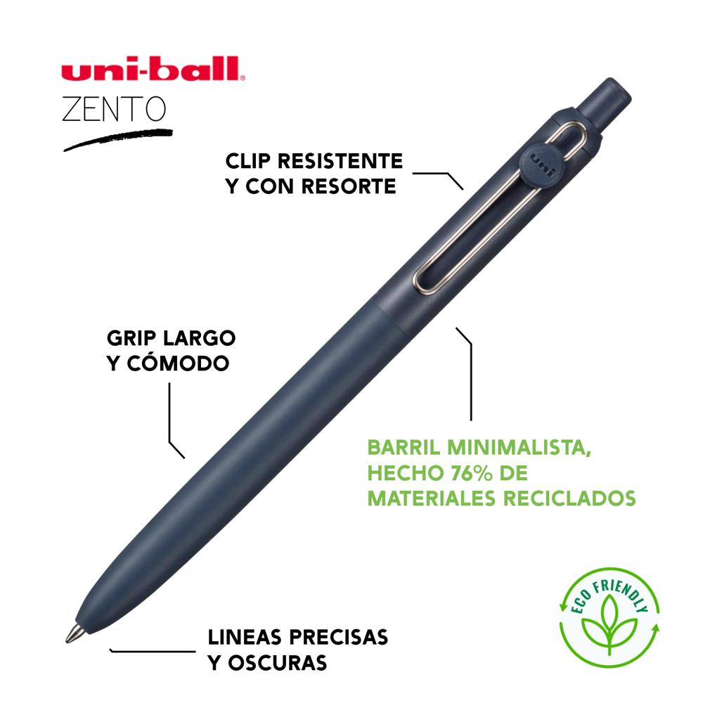 UNI Zento Bolígrafo Retráctil Tinta Gel Negro - INDIGO