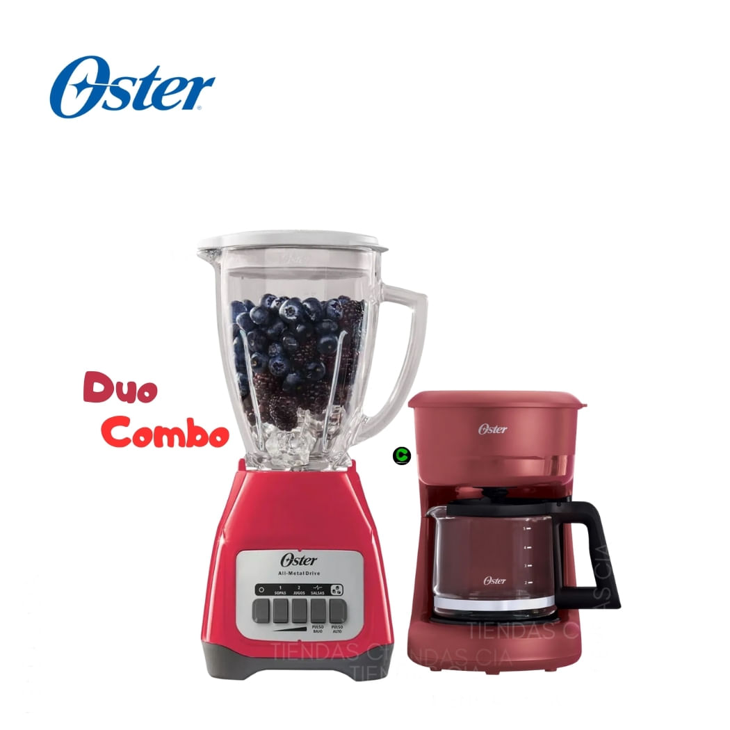 Combo Oster licuadora BLSTKAGMPB y Cafetera BVSTDCS51R