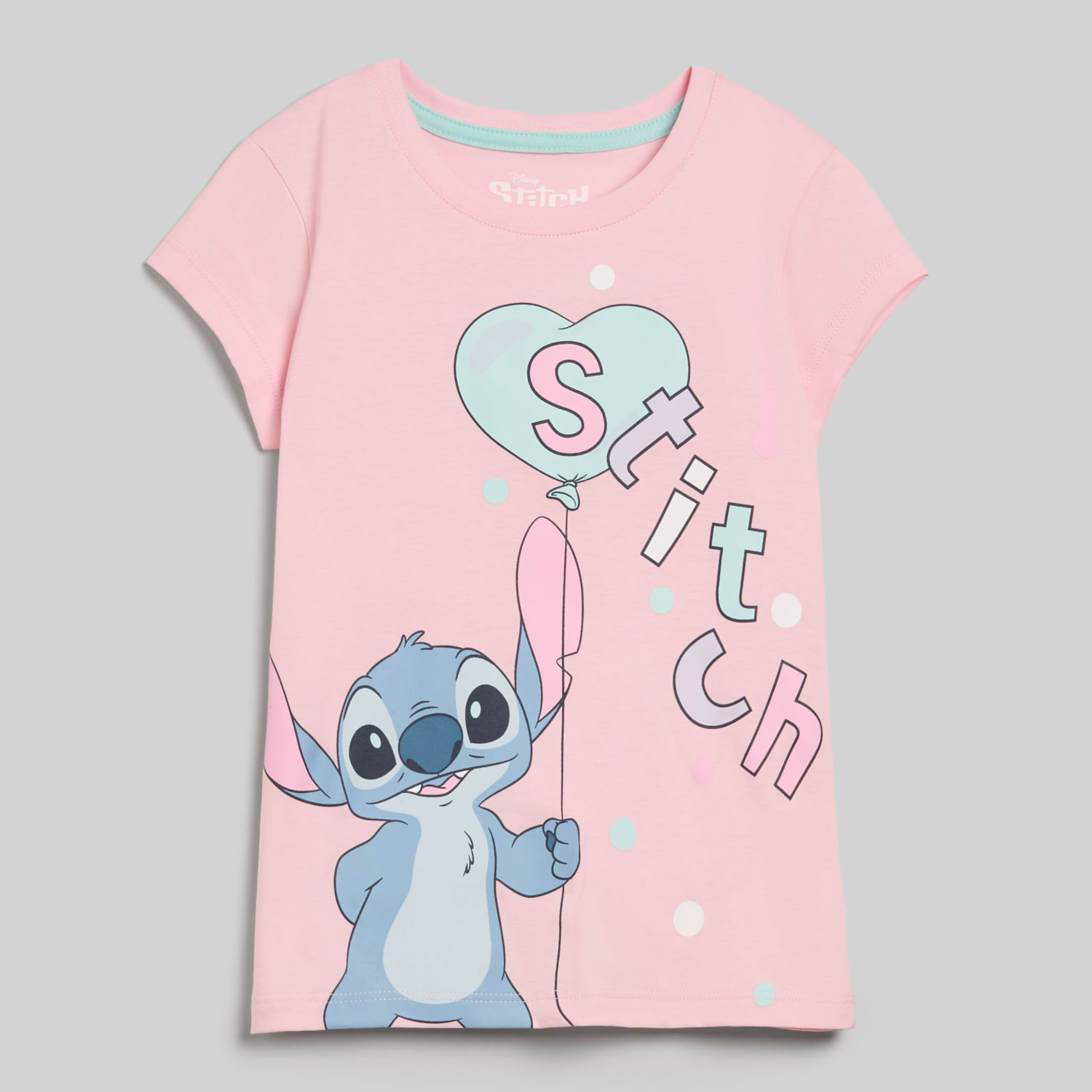 Polo Manga Corta Para Niña Stitch Lls-1239