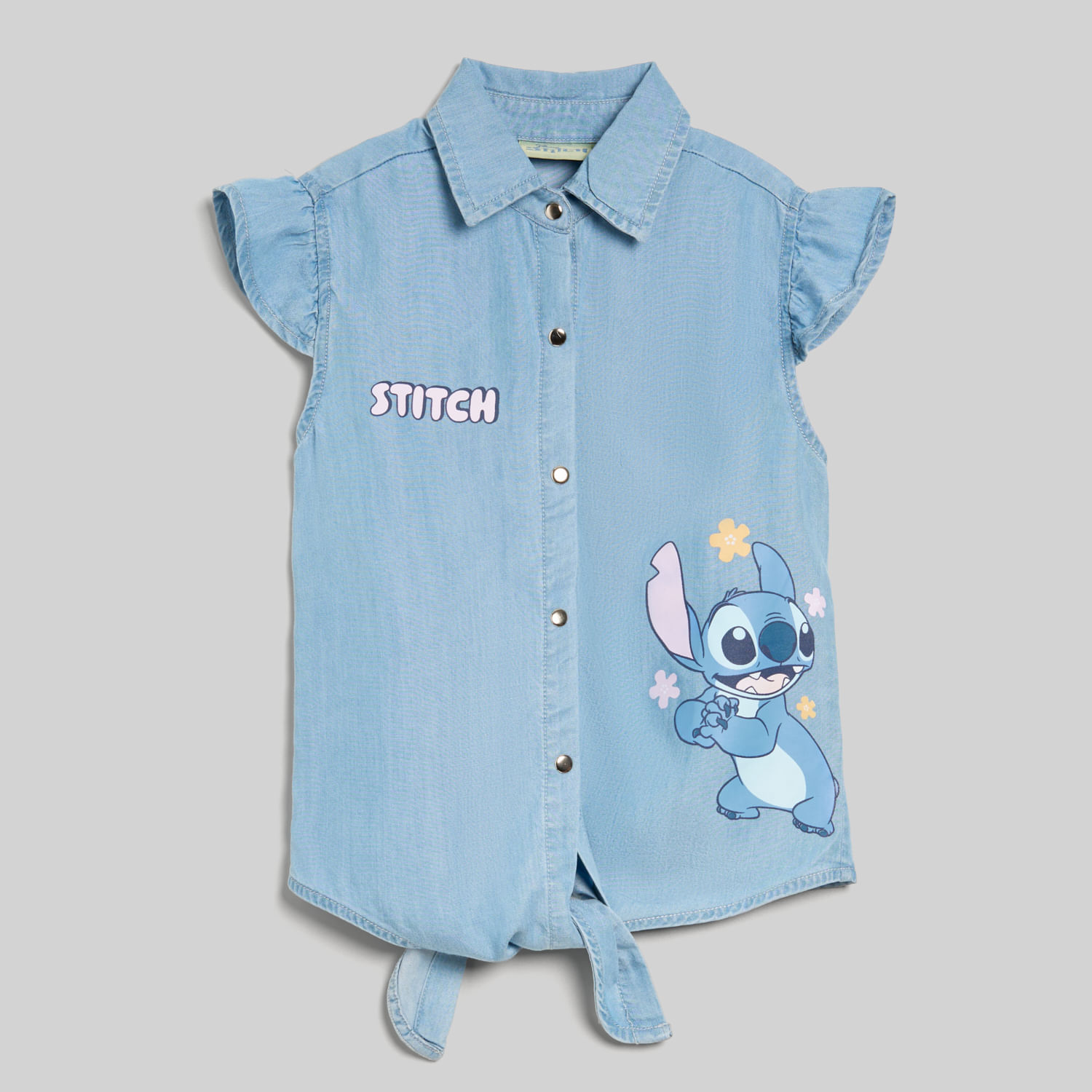 Blusa Manga Alita Para Niña Stitch Lls-1242