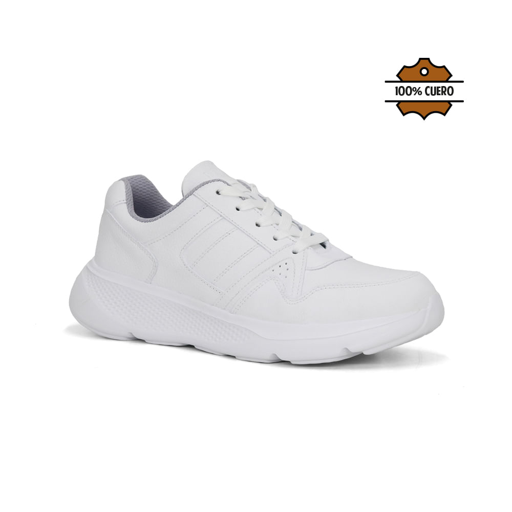 Zapatillas Escolares Cuero JA26Q1-CG909 BLANCO 37