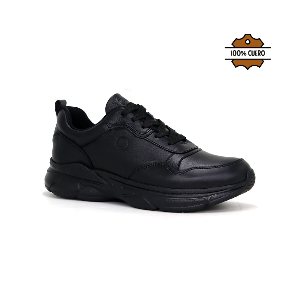 Zapatillas Escolares Cuero JA26Q1-CG907 NEGRO 36