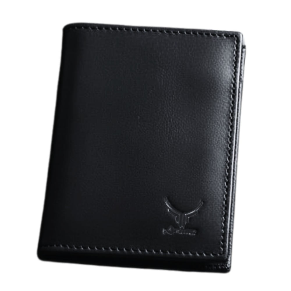 Tarjetero de Cuero Vacuno Premium AR20 Negro