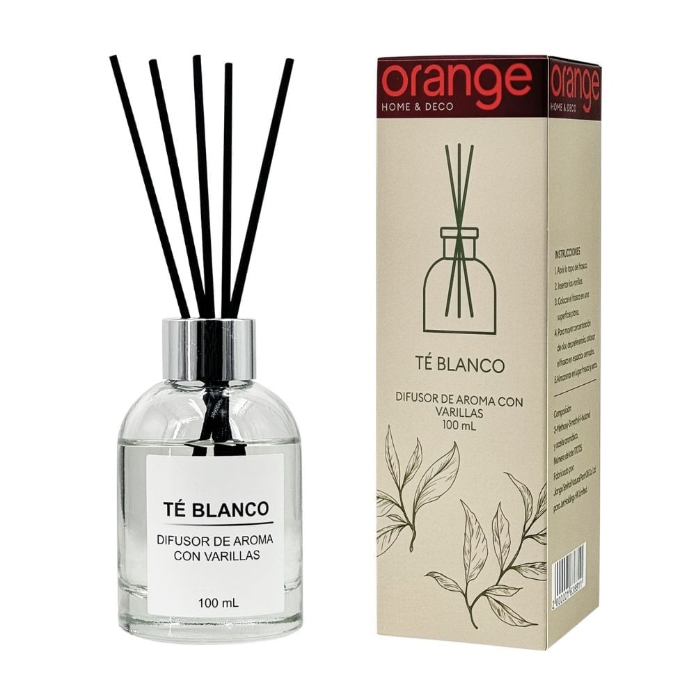 Difusor de Varillas Aroma Te Blanco 100ml Orange
