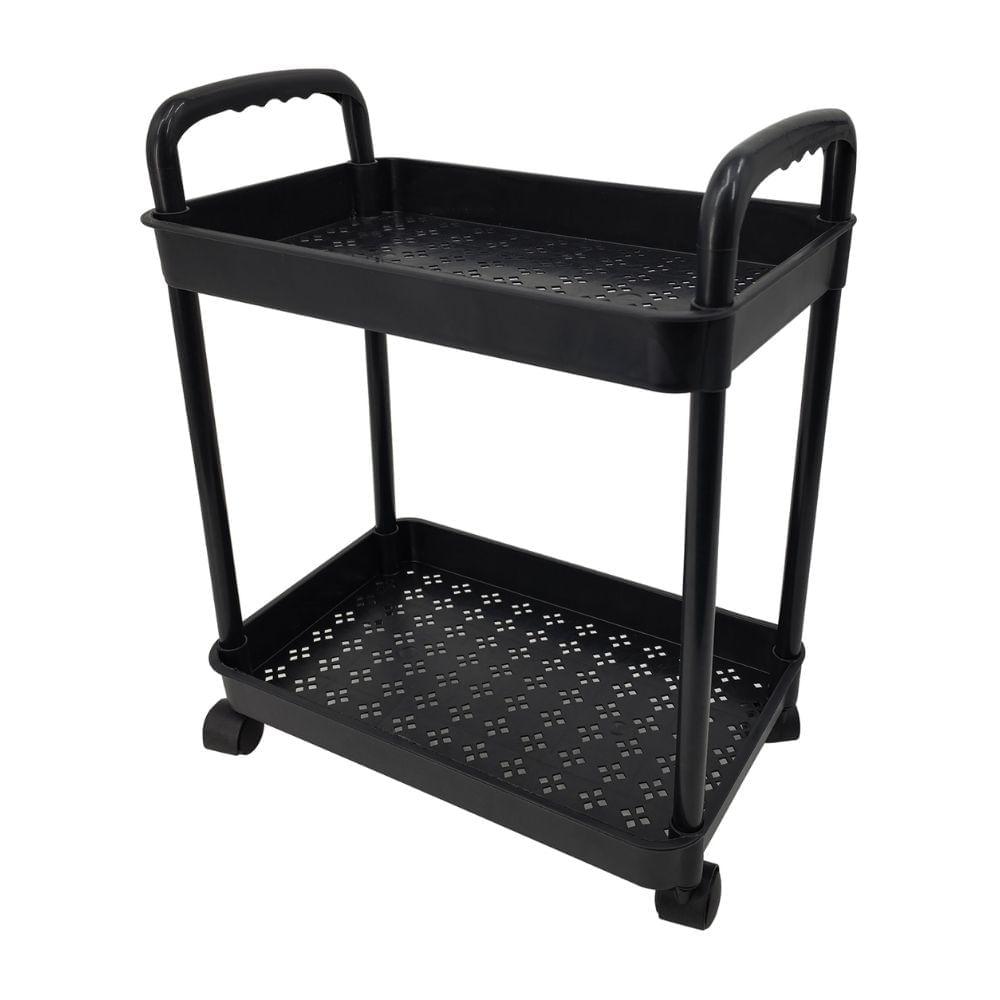 Carrito Organizador 2 Niveles Plástico Negro