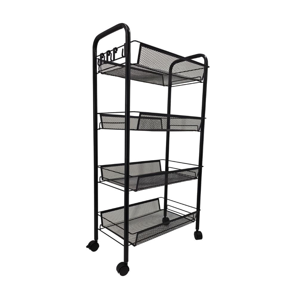 Carrito Organizador 4 Niveles Metal Negro