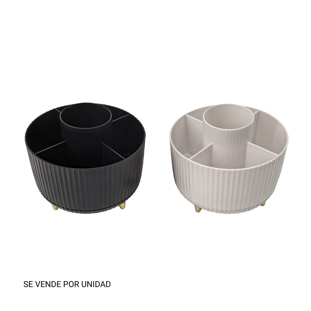 Organizador Giratorio para Escritorio Plástico Blanco