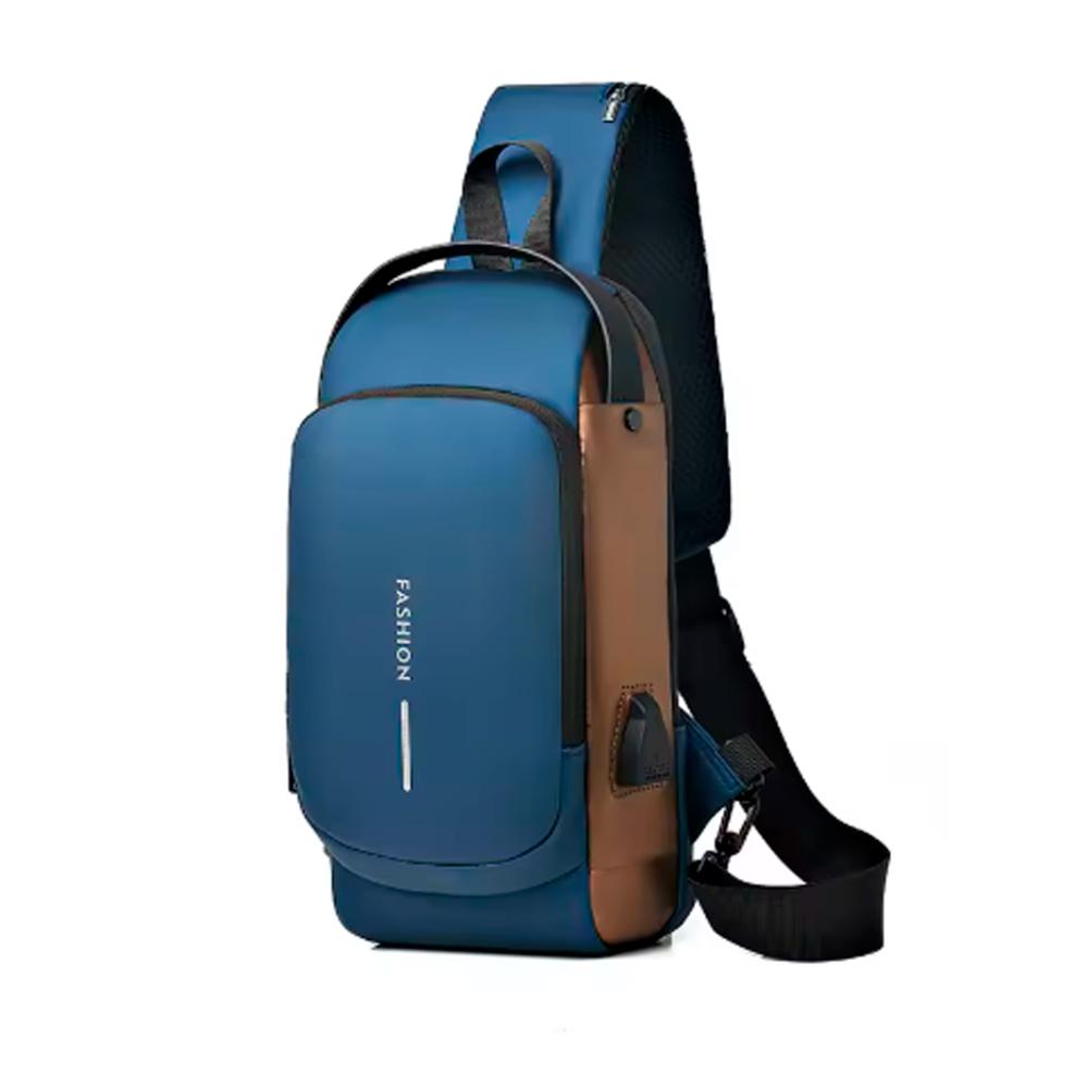 Morral Pechera Oxford Impermeable Antirrobo Azul