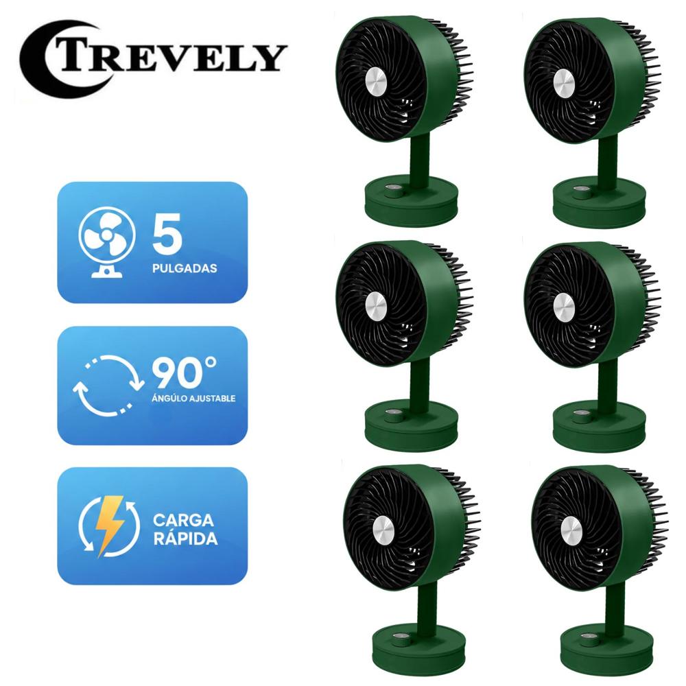 Pack 06 Mini Ventilador de Mano Trevely VT-05 Recargable COLOR ALEATORIO