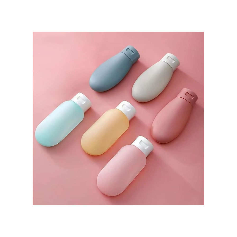 Set de 6 Botellas Recargables de Viaje para Champú y cremas.