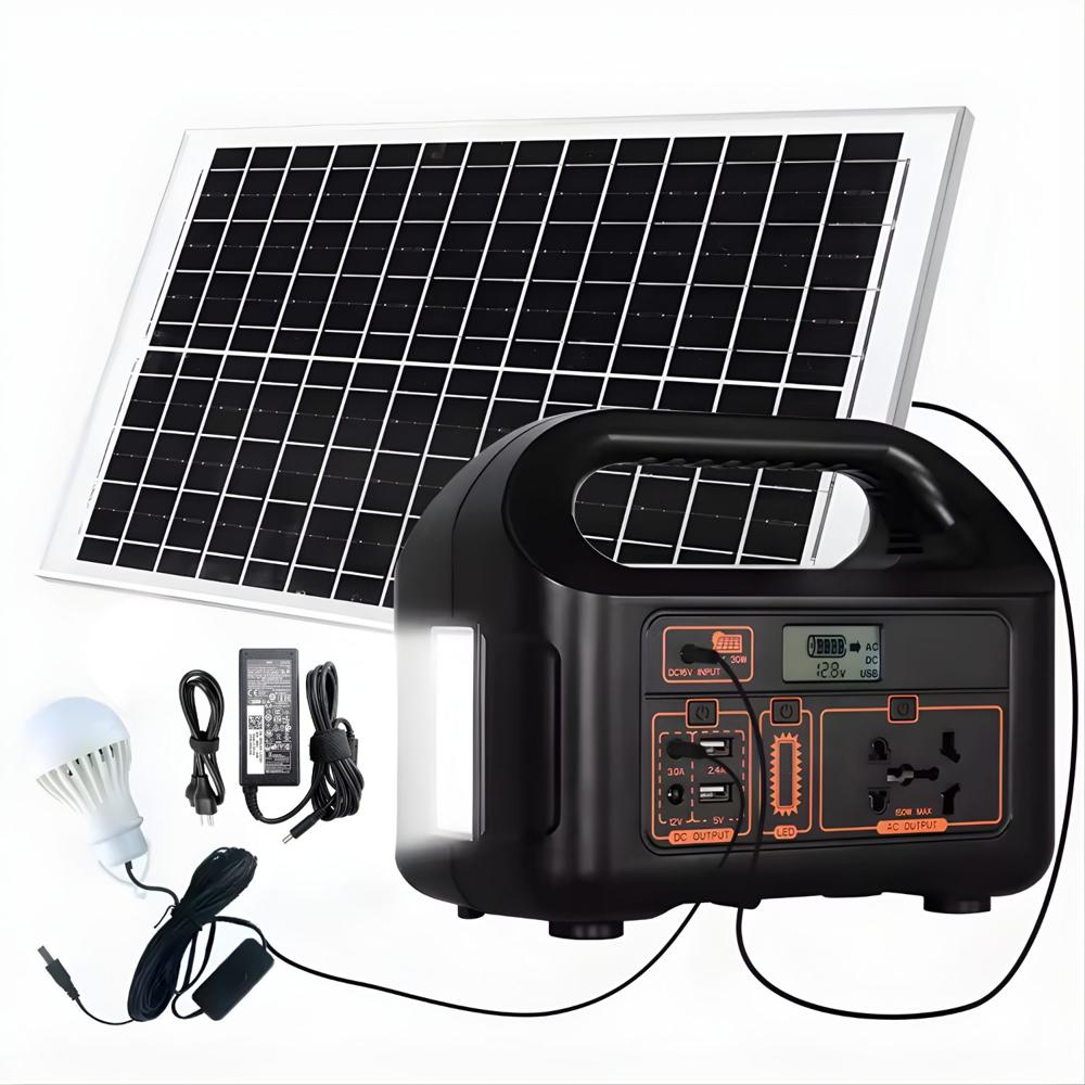 Estación de Energía Portátil 150W con Panel Solar y Luces LED Integradas