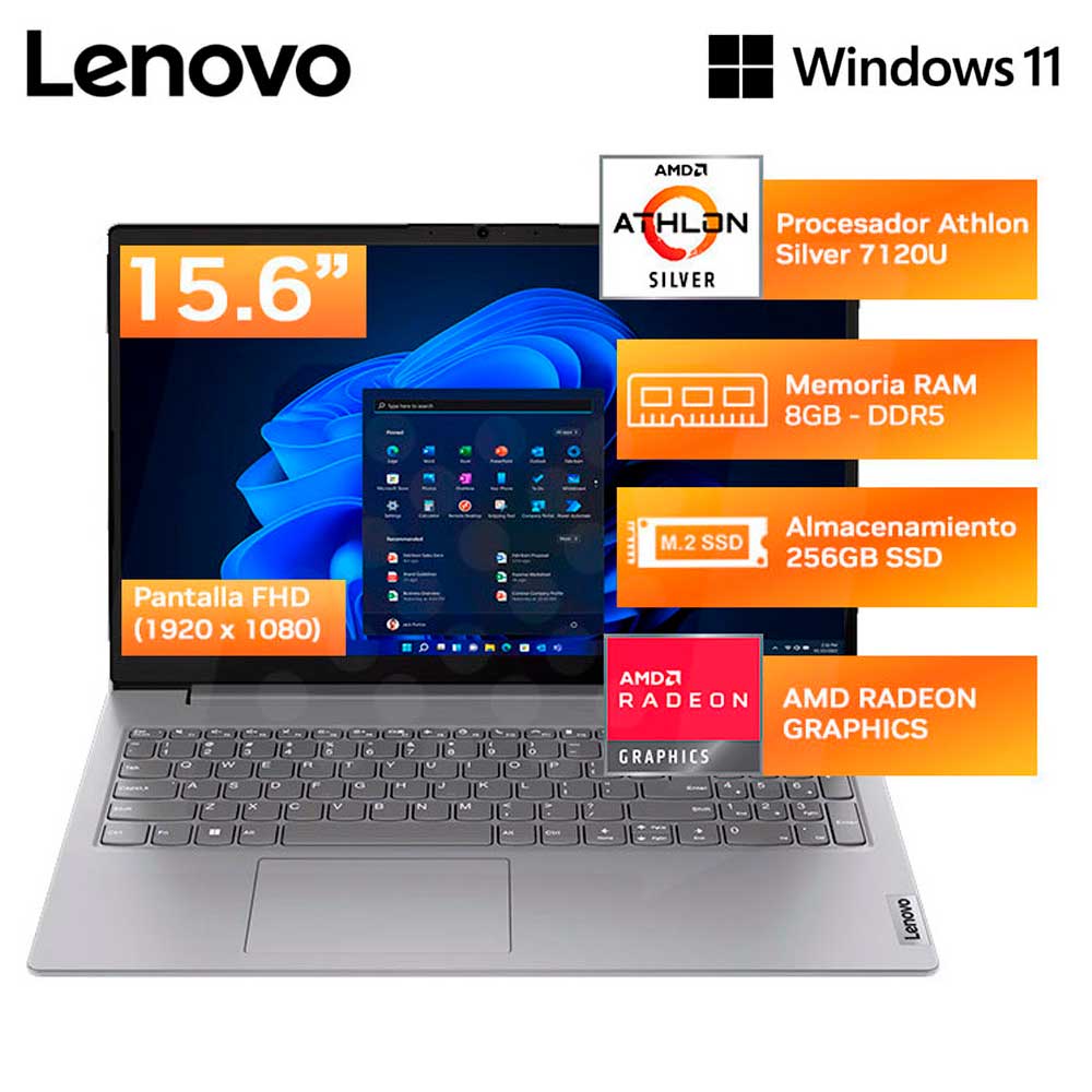 Laptop Lenovo V15 G4 AMN 15.6 FHD Athlon Silver 7120U SSD 256GB Ram 8GB DDR5
