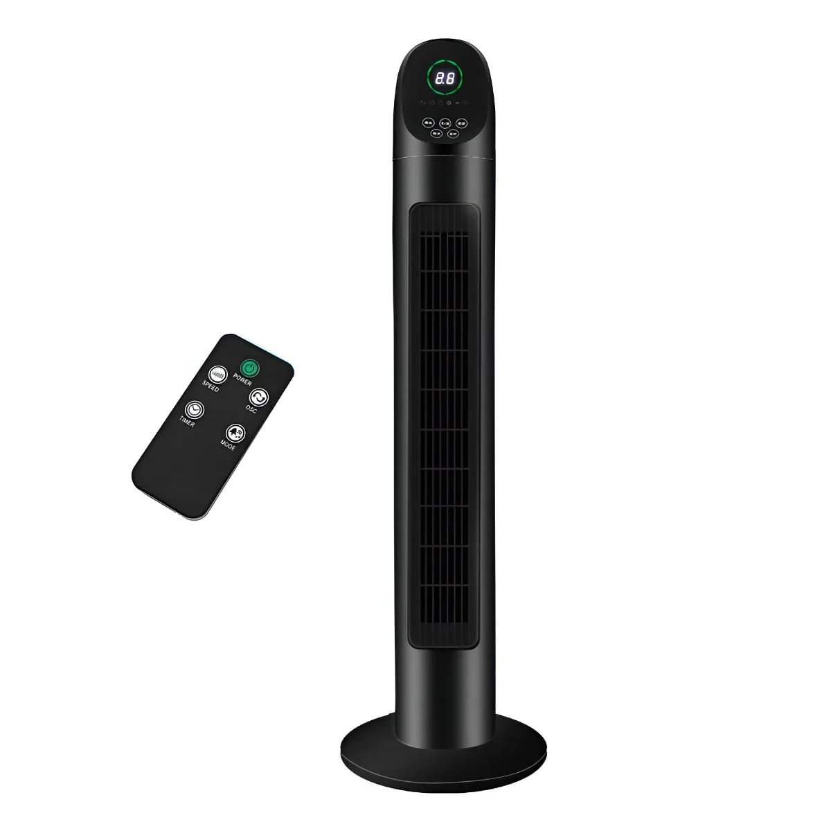 Ventilador Torre 86cm 3 Velocidades 200W  Silencioso Con Control - Black