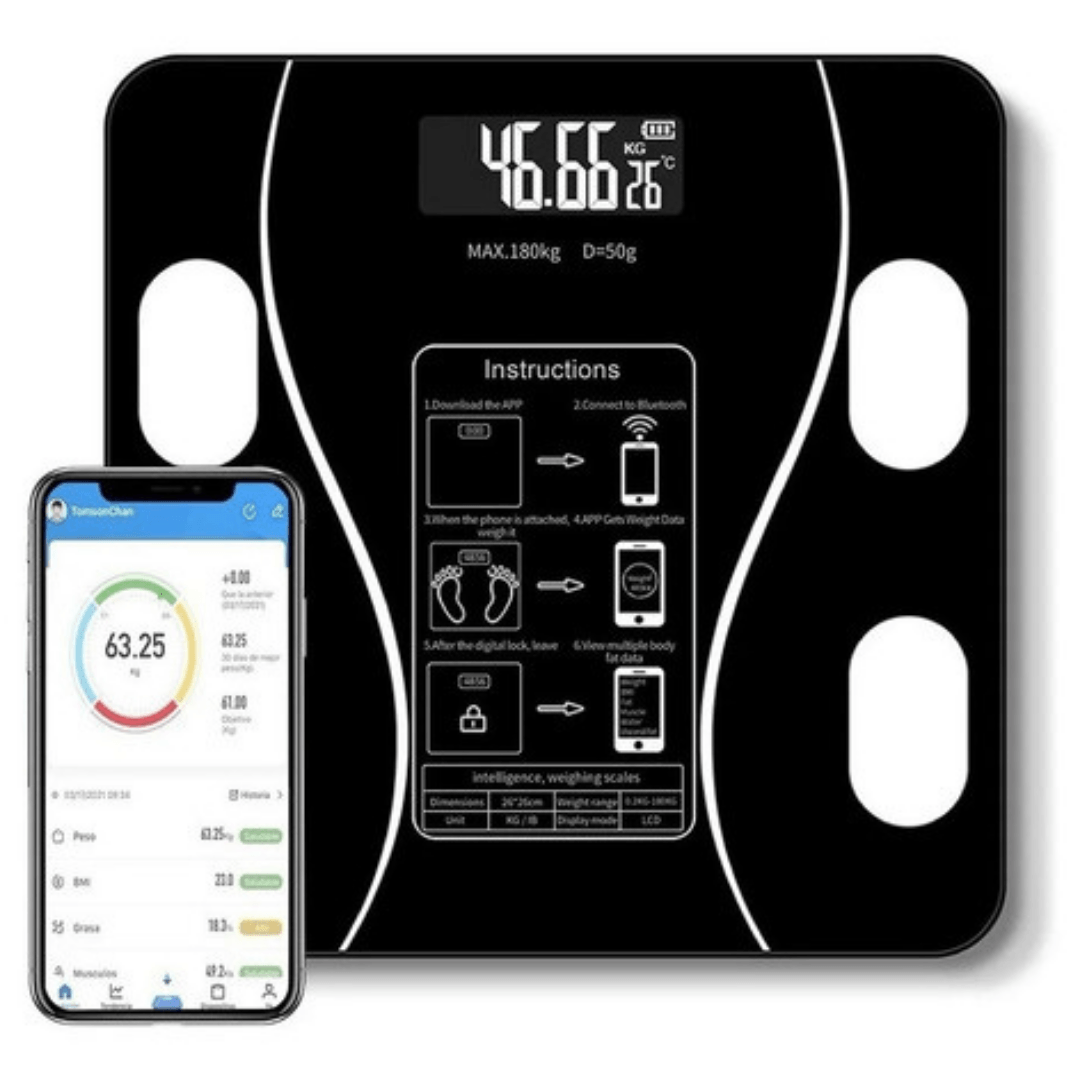 Balanza Digital Smart Inteligente Bluetooth Negro