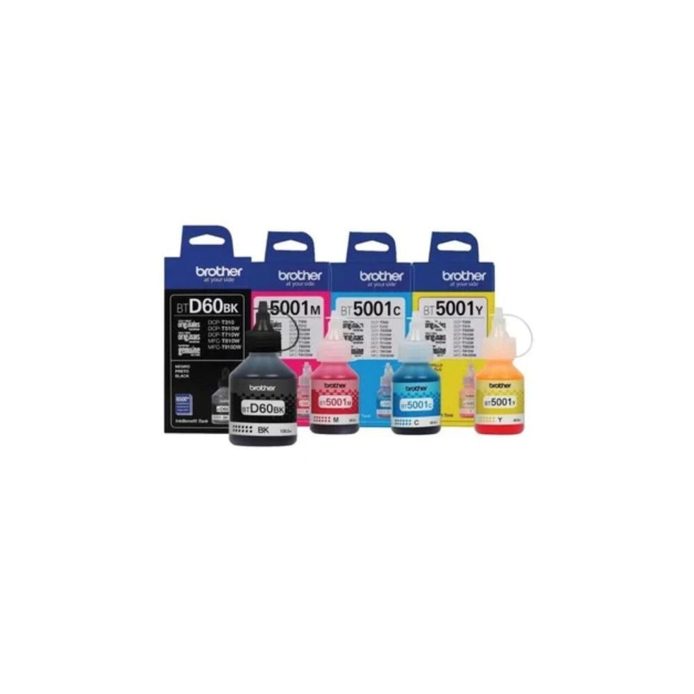 KIT de 4 Tintas Brother Btd60bk / Bt5001c / Bt5001m / Bt5001y