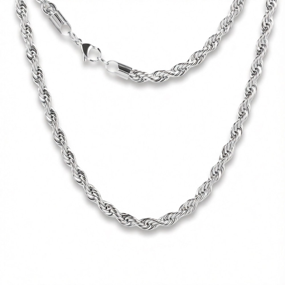 Collar Cadena Tipo Cordon Elegante De Acero Inoxidable 60cm x 6mm