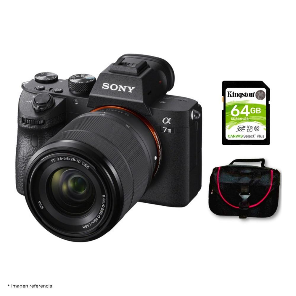 Cámara Sony Alpha 7 III Mirrorless y Lente 28-70mm y Kit Básico